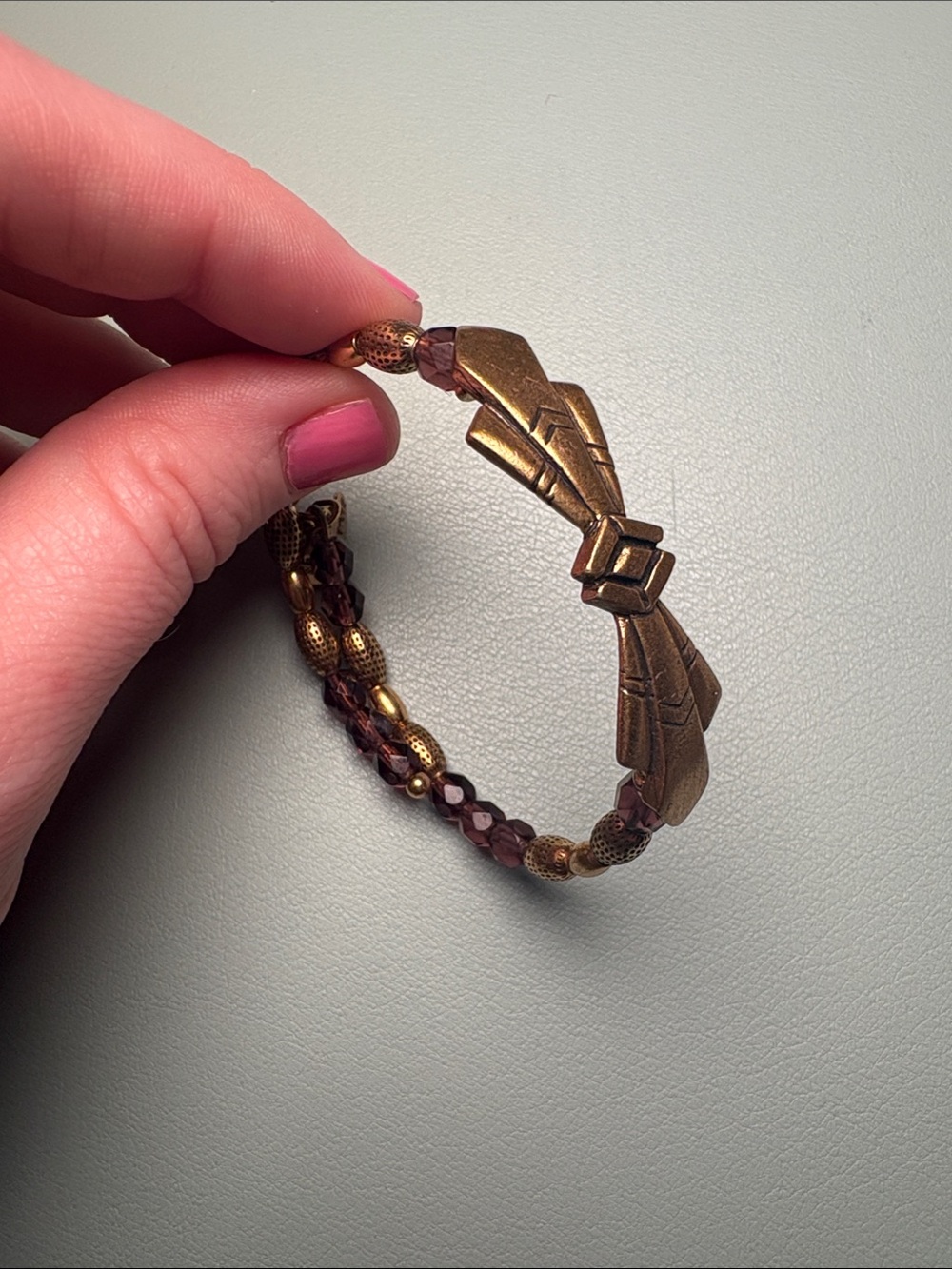 Alex and Ani Vintage Sixty-Six bangle — bronze and purple